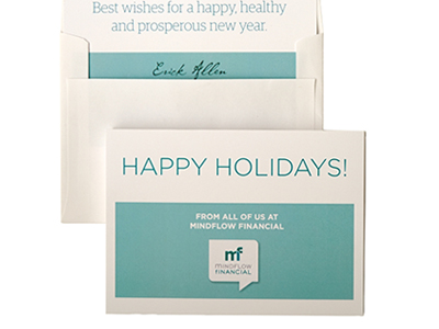 Invitations to holiday party with envelopes